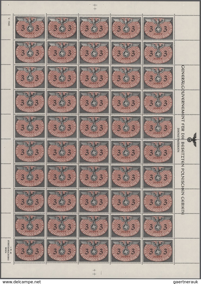 Dt. Besetzung II WK - Generalgouvernement - Dienstmarken: 1940, 3 Zl. Und 5 Zl., Die Beiden Höchstwe - Occupation 1938-45