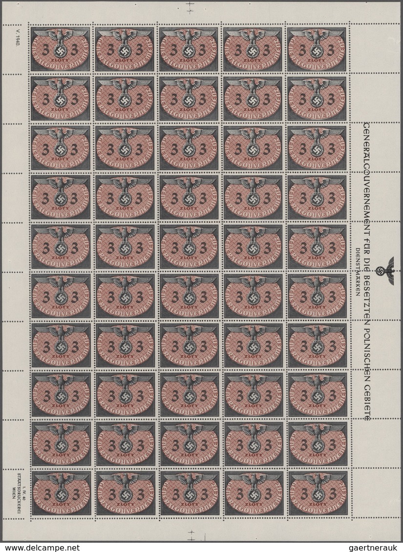 Dt. Besetzung II WK - Generalgouvernement - Dienstmarken: 1940, 3 Zl. Und 5 Zl., Die Beiden Höchstwe - Occupation 1938-45
