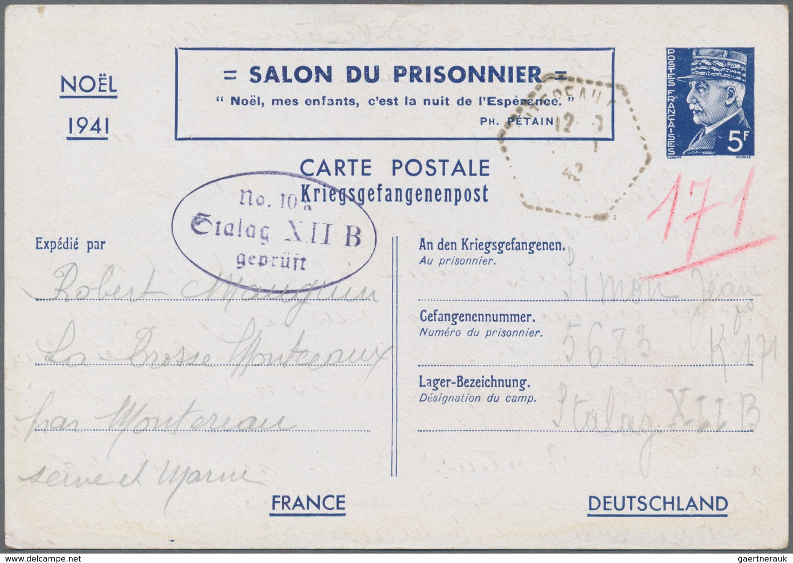 Kriegsgefangenen-Lagerpost: 1940/1947, Interessantes Konvolut Mit Ca.70 Belegen, Dabei Post Von Vers - Autres & Non Classés