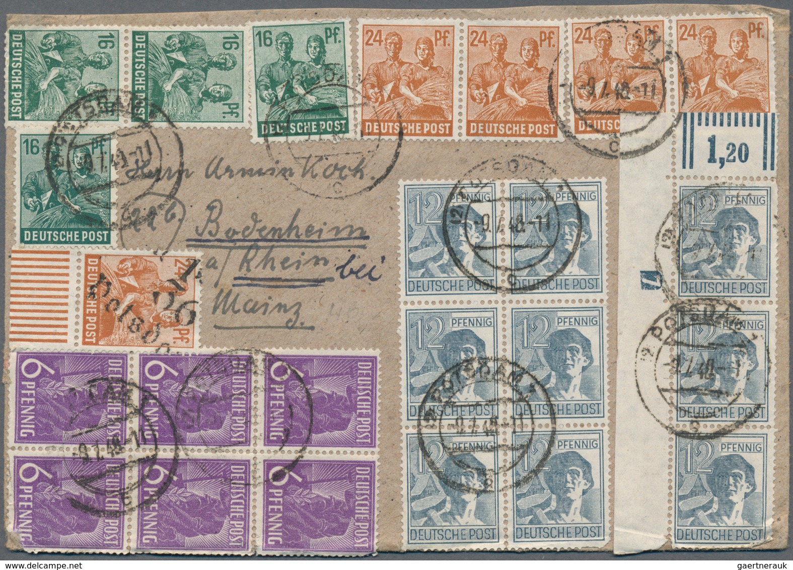 Deutschland Nach 1945: 1948/1965, 120 Briefe Und Ganzsachen, Dabei 10-fach Frankaturen, Paketkarten, - Collections