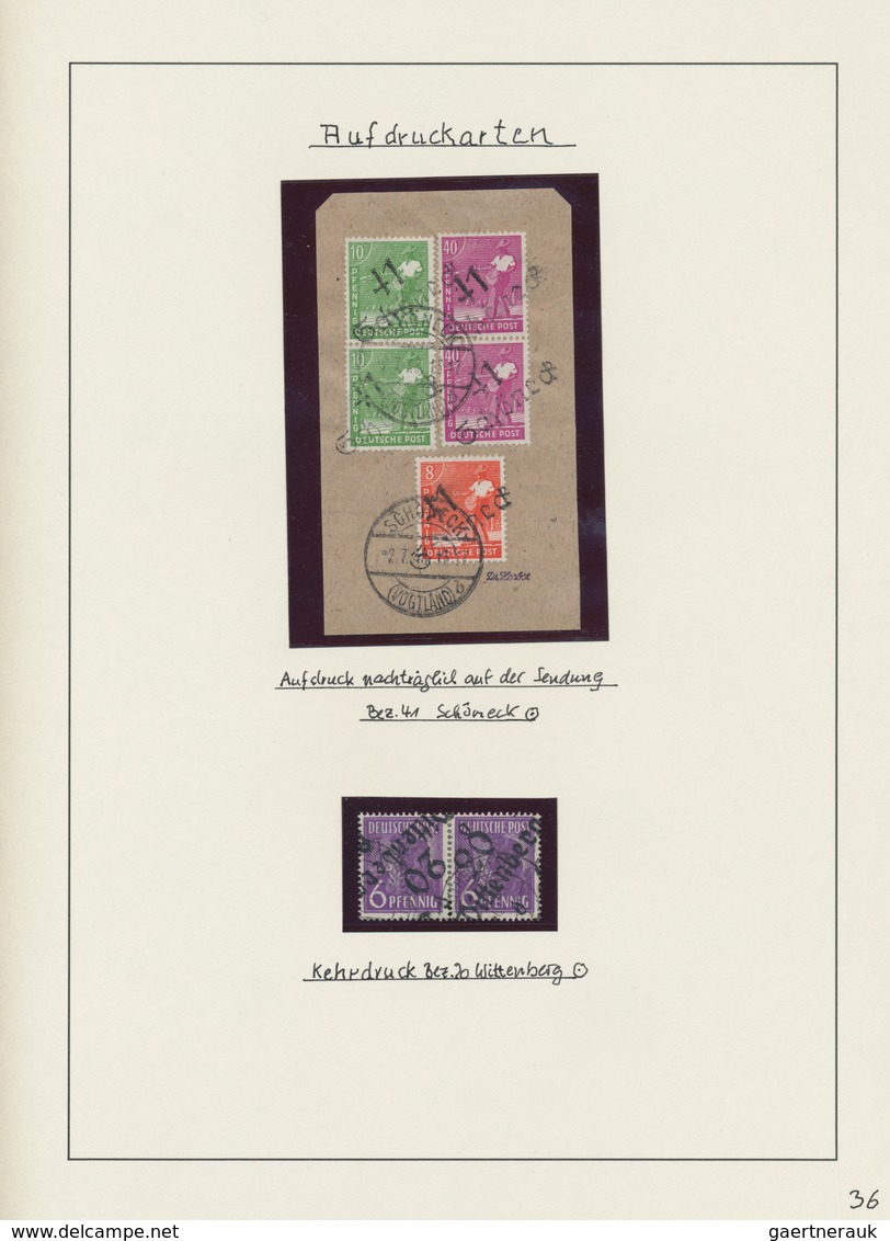 Sowj. Zone - Bezirkshandstempel: 1948, Sammlung Bezirkshandstempel, Geordnet Nach Bezirken Mit Einig - Autres & Non Classés