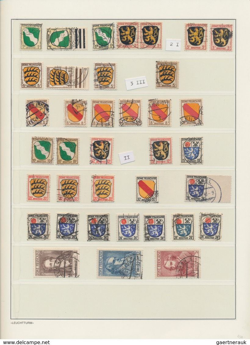 Französische Zone: 1945/1949, Gestempelter Und Postfrischer Mehrfach-Sammlungsbestand Im Klemmbinder - Autres & Non Classés