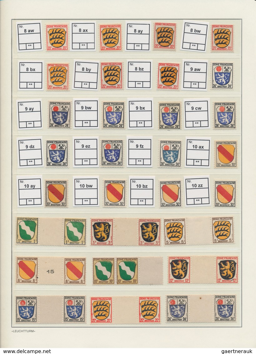 Französische Zone: 1945/1949, Gestempelter Und Postfrischer Mehrfach-Sammlungsbestand Im Klemmbinder - Autres & Non Classés