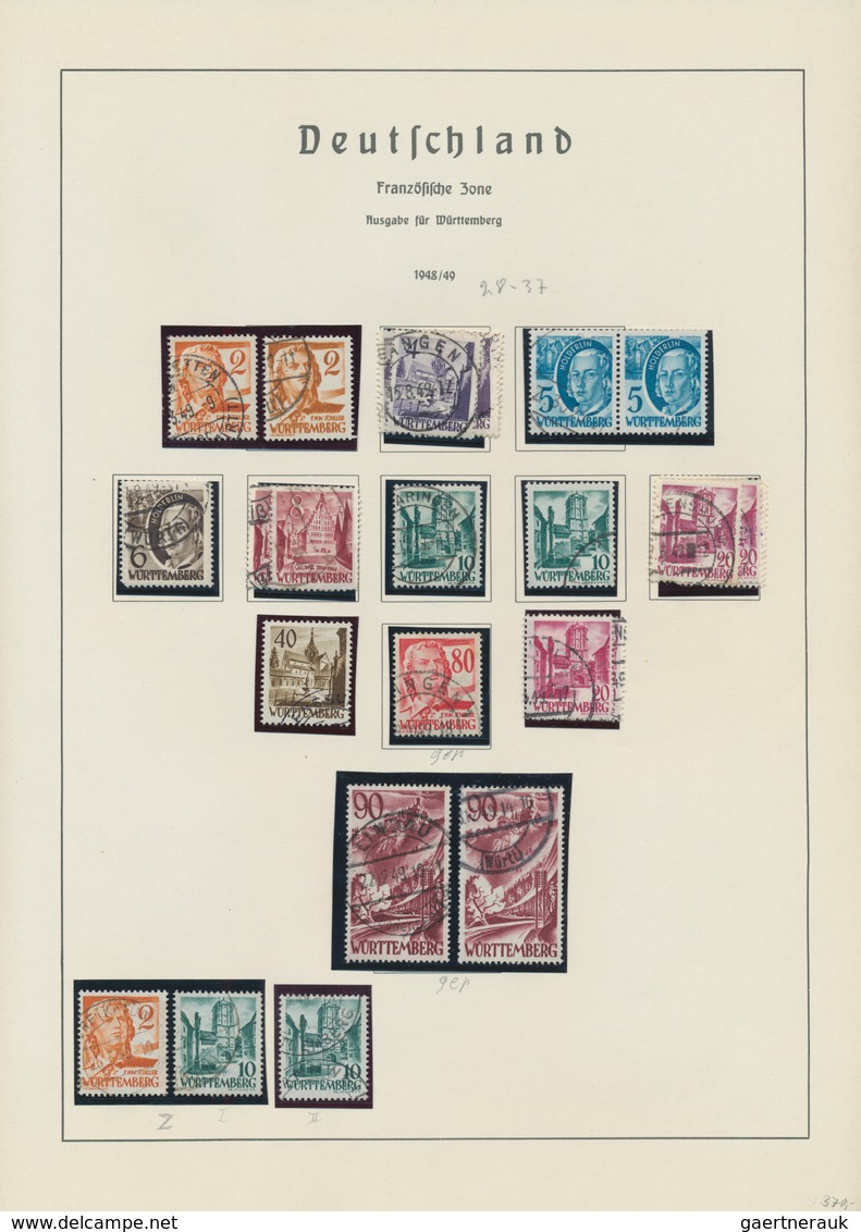 Französische Zone: 1945/1949, Gestempelter Und Postfrischer Mehrfach-Sammlungsbestand Im Klemmbinder - Autres & Non Classés