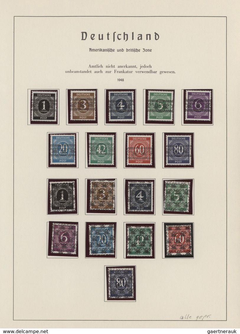 Bizone: 1945/1949, Spezialisierte Sammlung Auf Albenblättern, Dabei AM-Post Mit Teils Geprüftem Mate - Autres & Non Classés