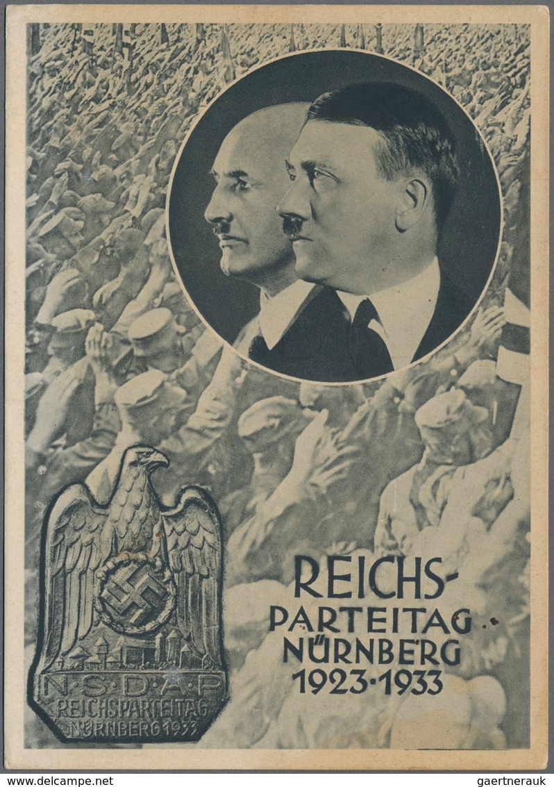 Ansichtskarten: Propaganda: 1933/1945, Schachtel Mit über 100 Propagandakarten, Ganzsachen, Privatga - Political Parties & Elections