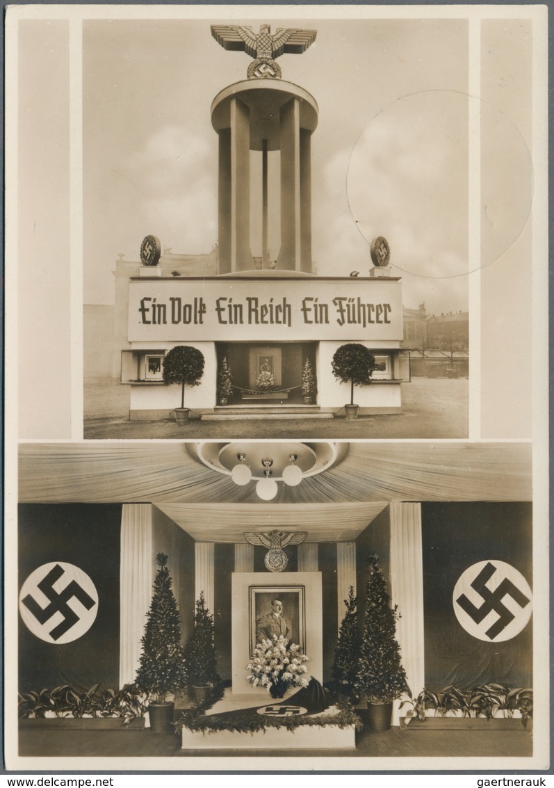 Ansichtskarten: Propaganda: 1933/1945, Schachtel Mit über 100 Propagandakarten, Ganzsachen, Privatga - Political Parties & Elections