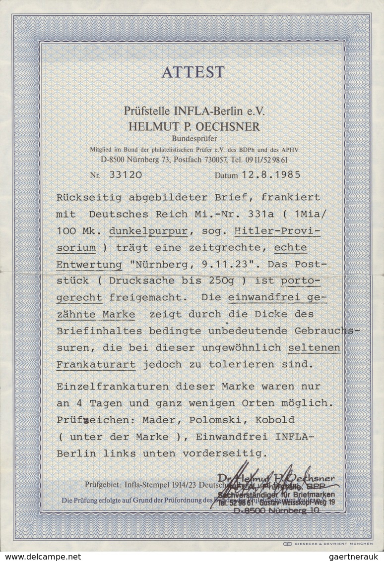 Deutschland: 1912/1945: interessante Partie Briefe und Ganzsachen, dabei ein leicht aufgerautes Hitl