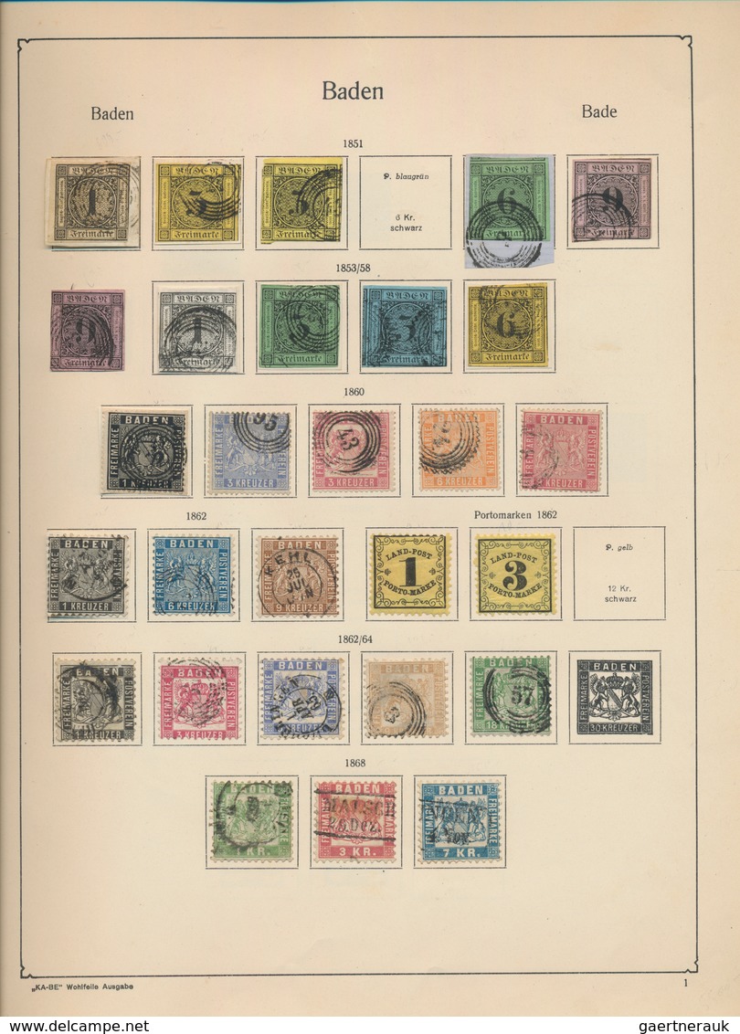 Deutschland: 1850-1950, Gemischt Angelegte Generalsammlung Mit Altdeutschland, Hier Guter Baden Weit - Collections