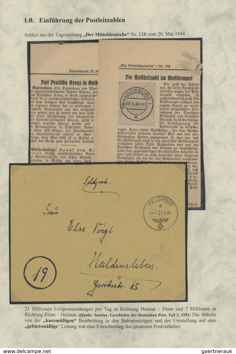 Deutschland: 1944/1955 (ca.). Die Ausstellungs-Sammlung "DIE POSTLEITZAHL (19)" Behandelt Die Einfüh - Sammlungen