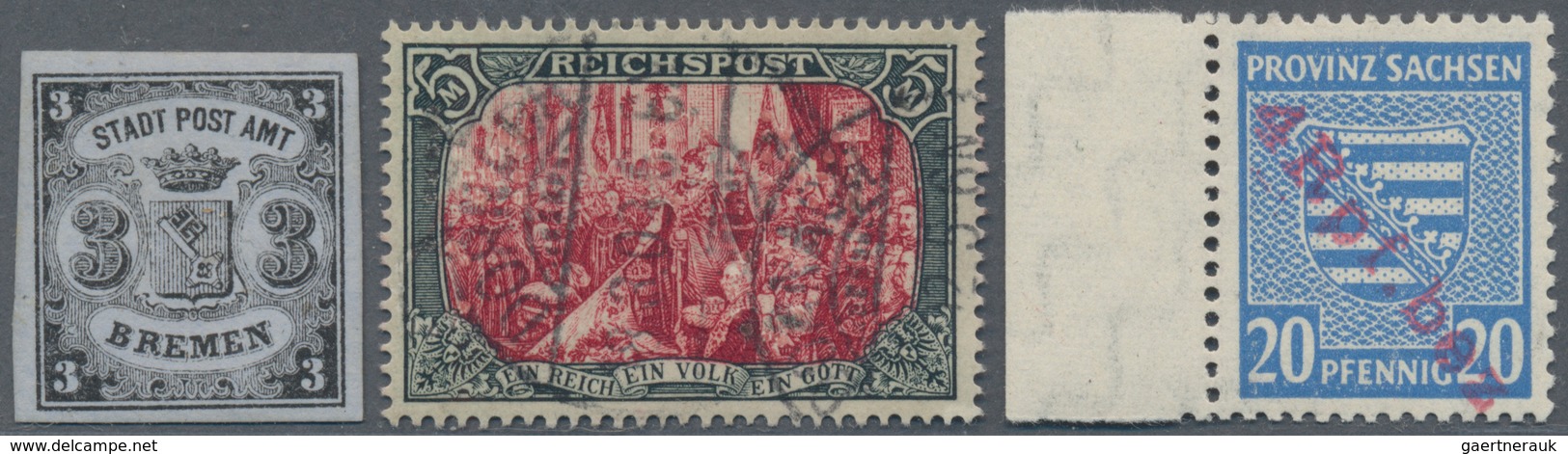 Deutschland: 1840 Ab Ca., Interessanter Posten Mit über 100 Marken Und Ca.60 Briefen, Karten Und Gan - Sammlungen