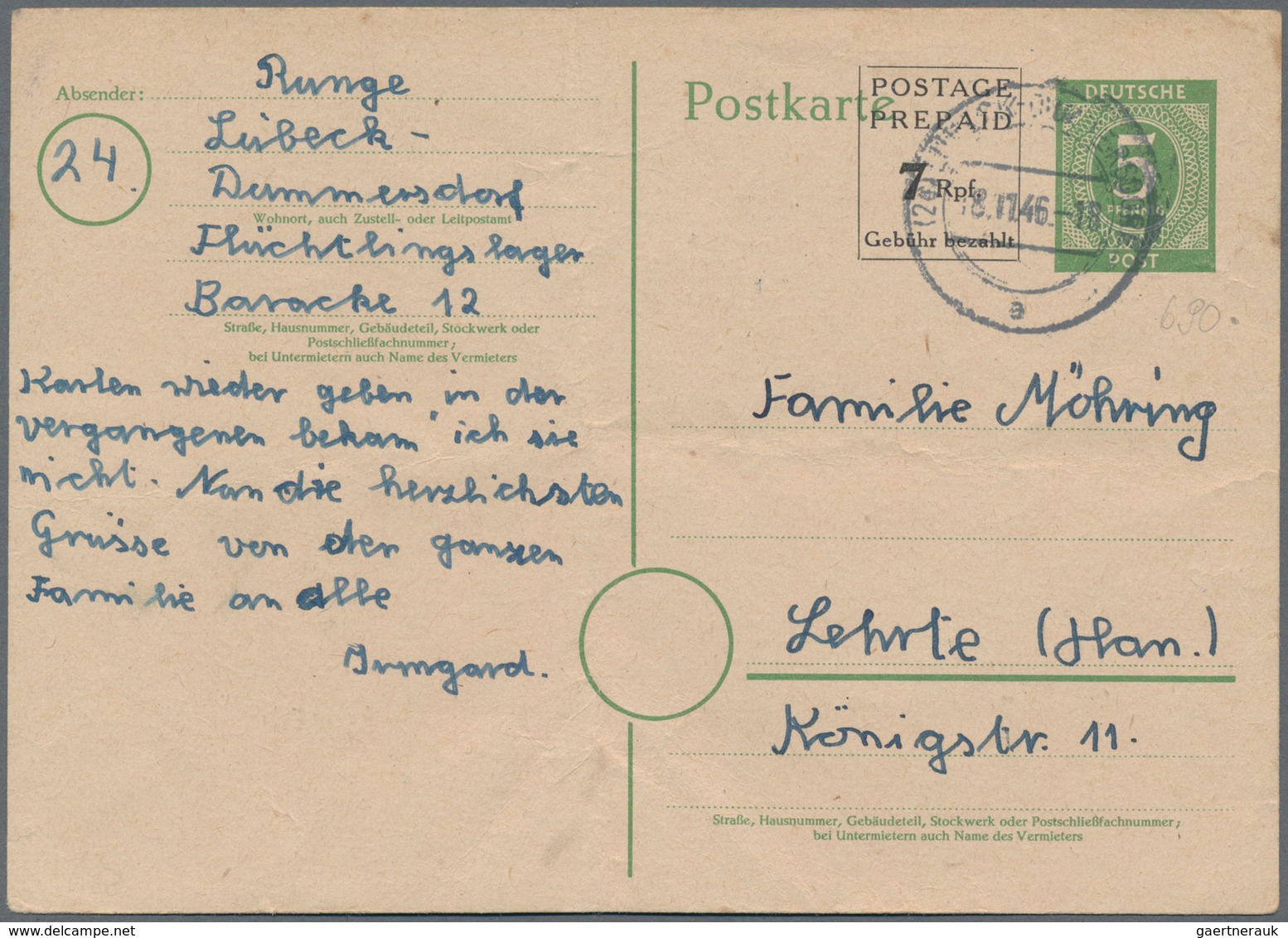 Deutschland - Ganzsachen: 1945 ab, gehaltvolle Sammlung mit ca.260 gebrauchten Ganzsachen im Ringbin