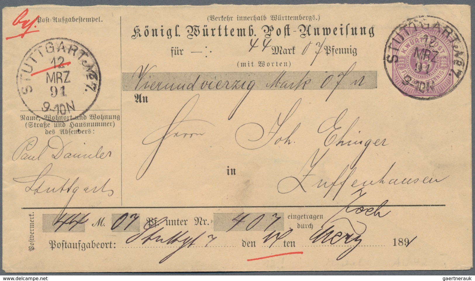 Heimat: Baden-Württemberg: 1890/2000, STUTTGART, Umfassende Heimat-Sammlung Mit Ca. 550 Briefen Und - Autres & Non Classés
