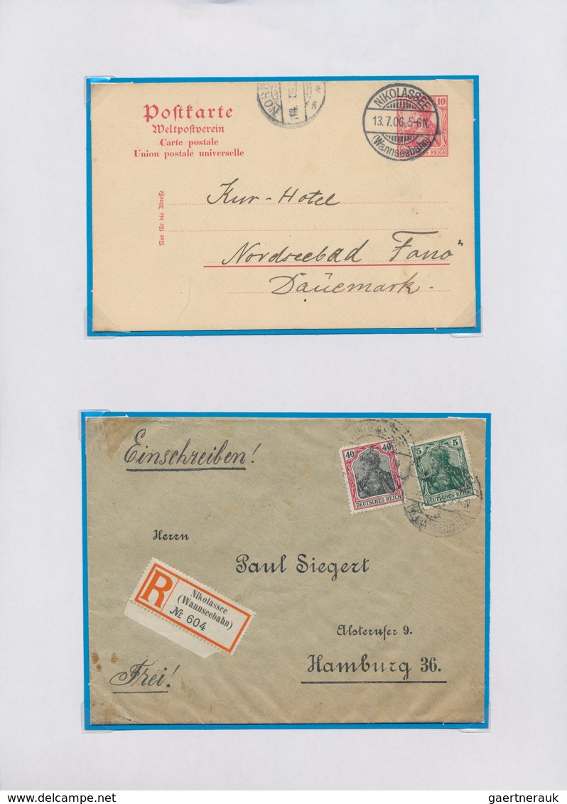 Heimat: Berlin: 1906/1926, NIKOLASSEE Und ZEHLENDORF And Der WANNSEEBAHN, Kleine Sammlung Von 18 Bri - Autres & Non Classés