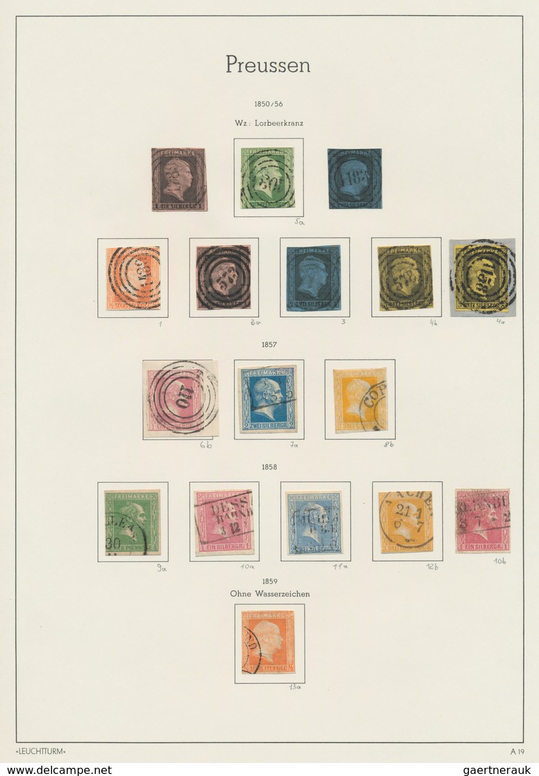 Altdeutschland: 1825/1870, Vielseitige Sammlung Mit Marken Und Briefen Auf Albenblättern Im Klemmbin - Collections
