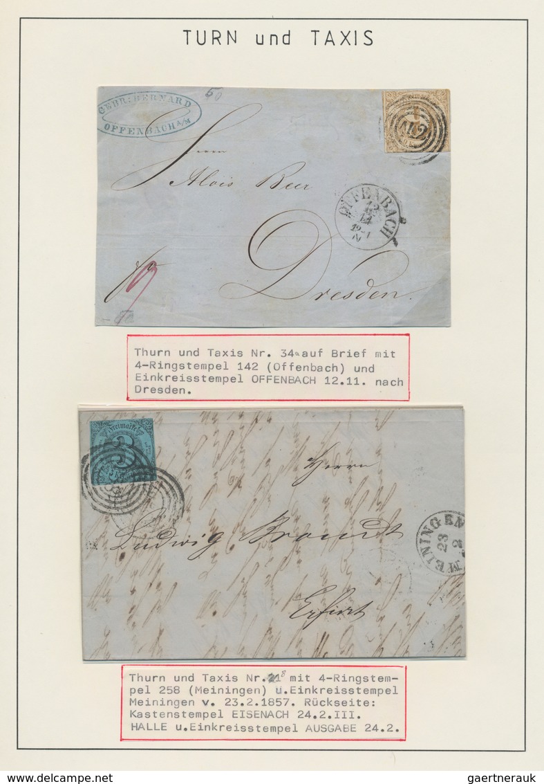 Altdeutschland: 1825/1870, vielseitige Sammlung mit Marken und Briefen auf Albenblättern im Klemmbin
