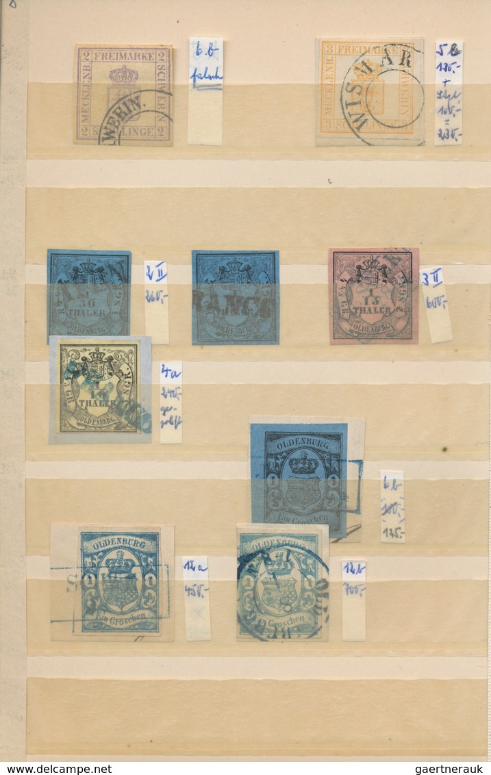 Altdeutschland: BADEN - WÜRTTEMBERG: 1849/1869 ca., Sammlung vorwiegend gestempelt bzw. auf Briefstü