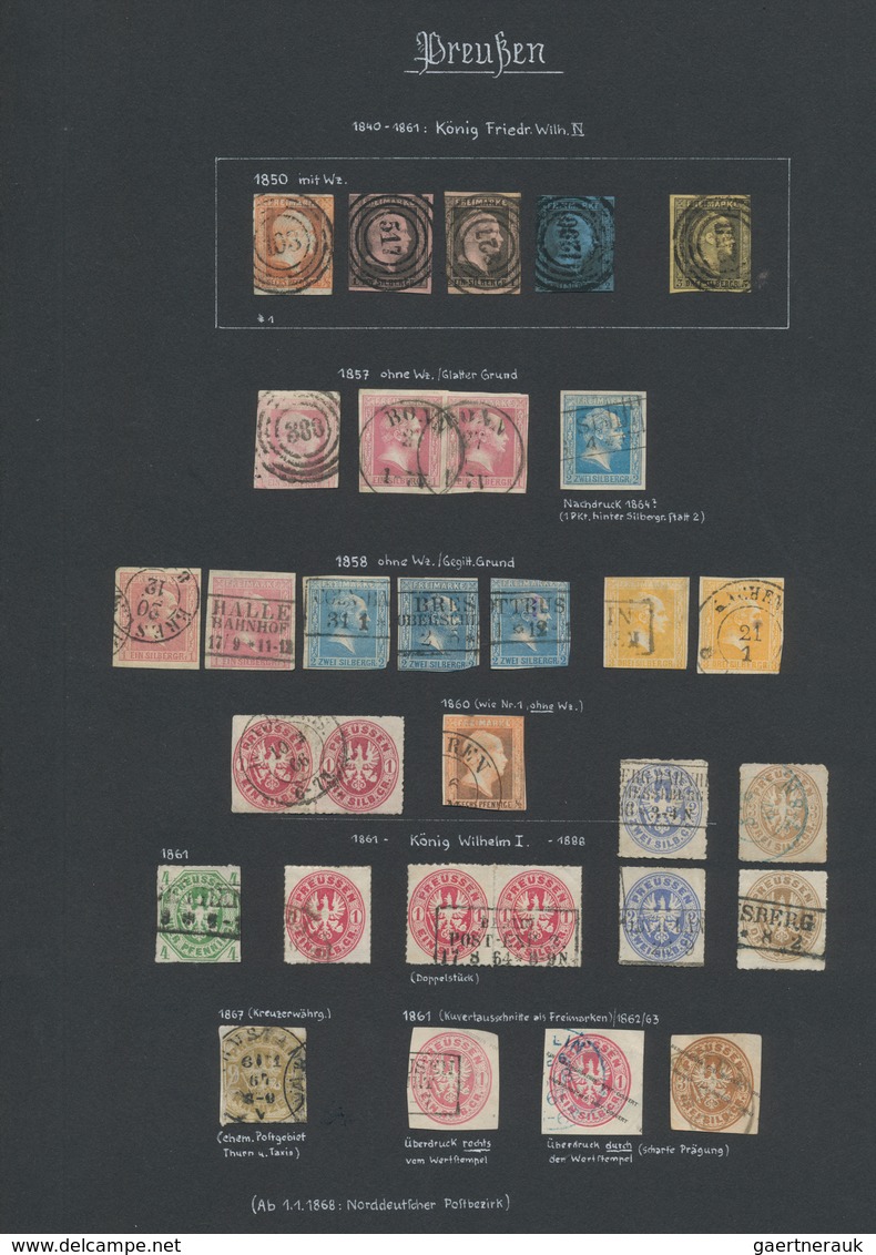 Altdeutschland: 1850/1870, Gestempelte Und Ungebrauchte Sammlung Von Ca. 120 Marken Auf Individuell - Collections