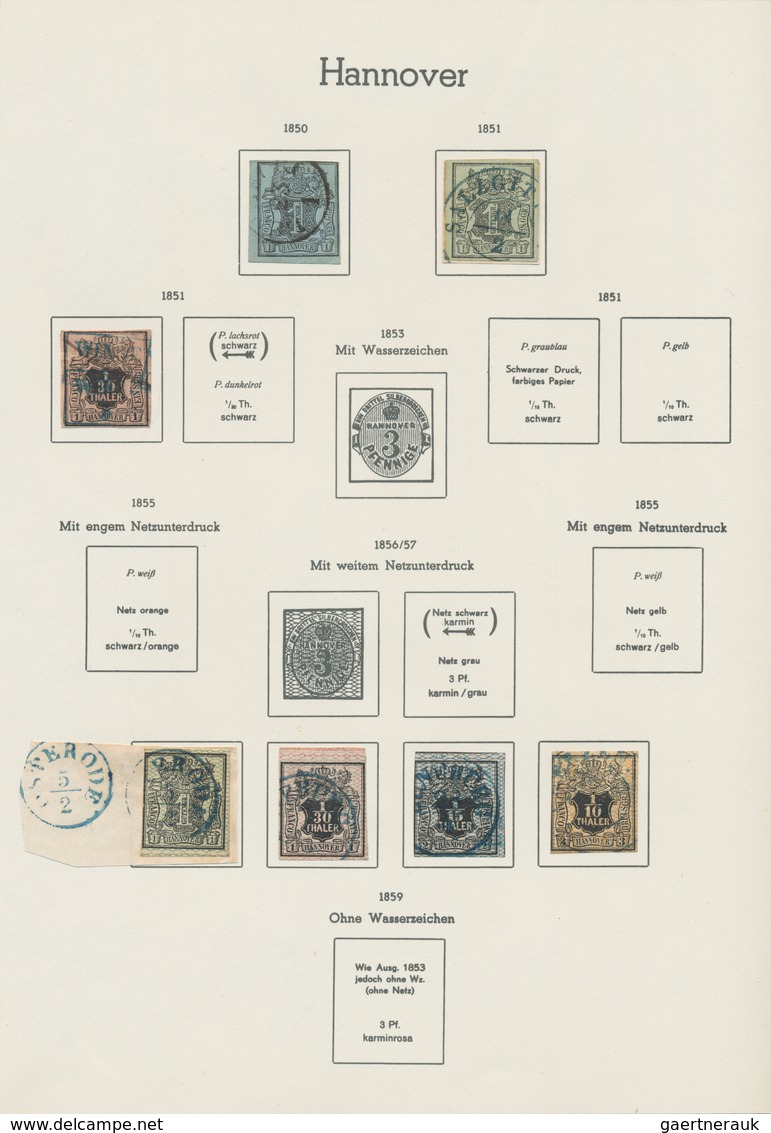Altdeutschland: 1850/1871, Teilsammlung Der Altdeutschen Staaten Im Vordruckalbum Mit Vielen Bessere - Collections