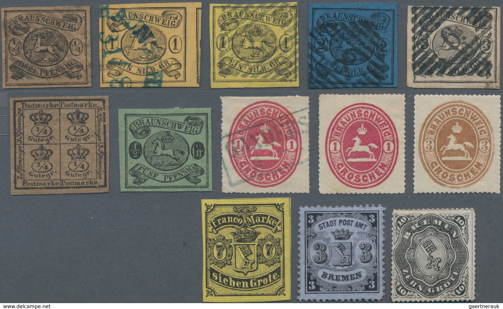 Altdeutschland: 1850/1874, Gestempelte Und Ungebrauchte Sammlungspartie Von Ca. 187 Marken Mit Den G - Collections