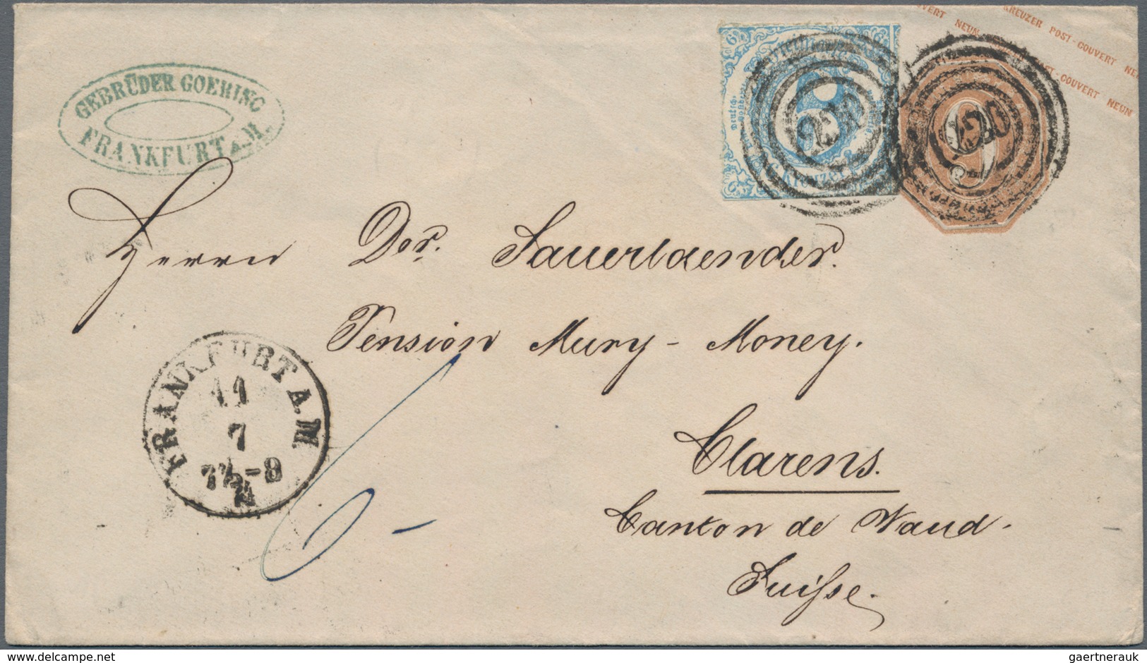 Altdeutschland: 1850/1889, Sammlung Mit Ca.100 Frankierten Belegen Und Ganzsachen, Dabei Viele Inter - Collections