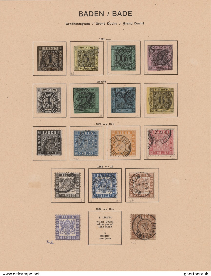 Altdeutschland: 1850/1900 (ca): Gehaltvolle Slg. Auf Schaubek-Vordruckblättern Mit Gutem Teil Baden - Collections