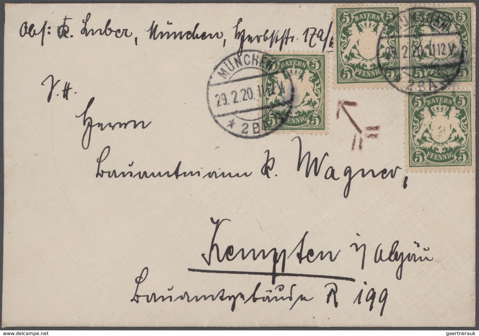 Altdeutschland: 1851/1920, Kleines, Aber Feines Lot Von 7 Belegen Altdeutschland(Bayern, Hannover Un - Collections