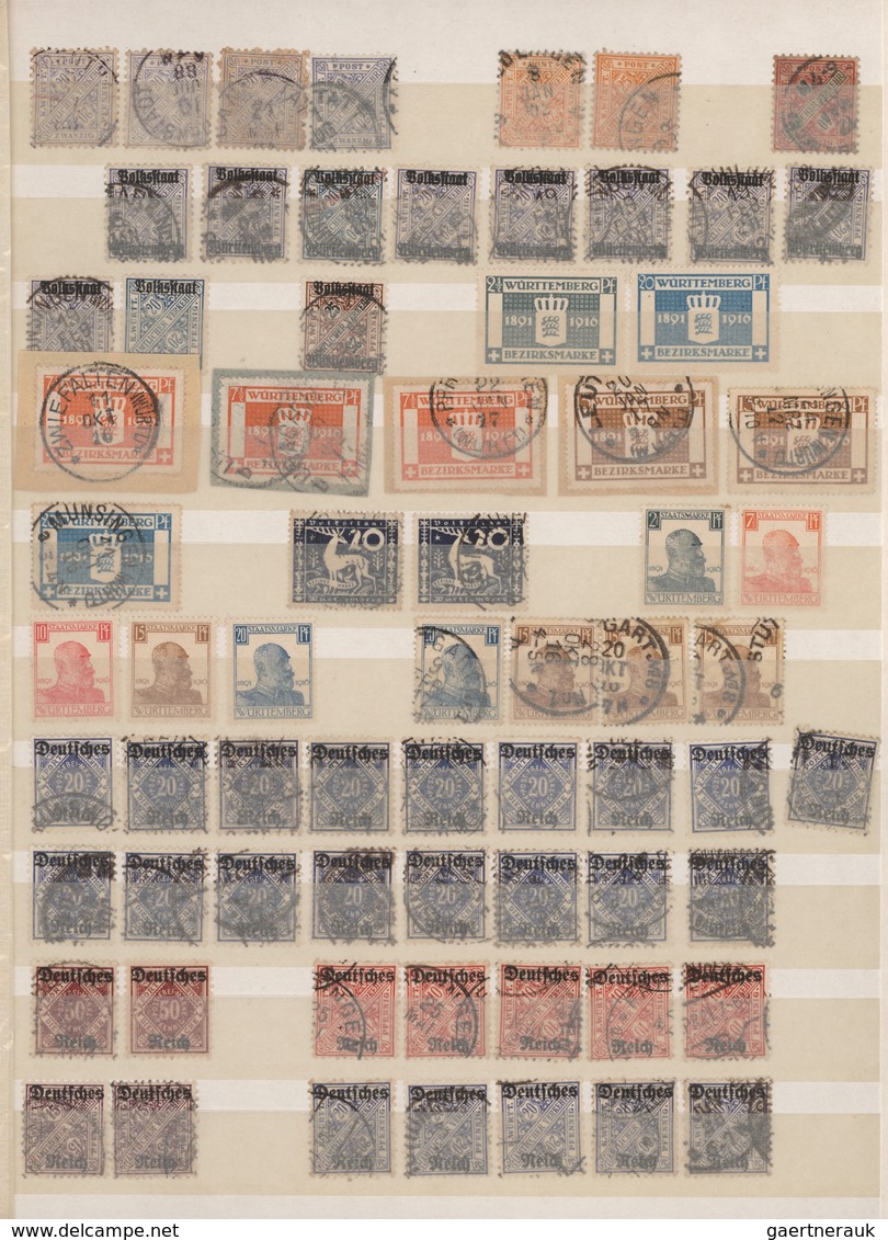 Altdeutschland Und Deutsches Reich: 1900/1930 (ca.), Deutsches Reich, Württemberg Und Bayern, Bestan - Collections