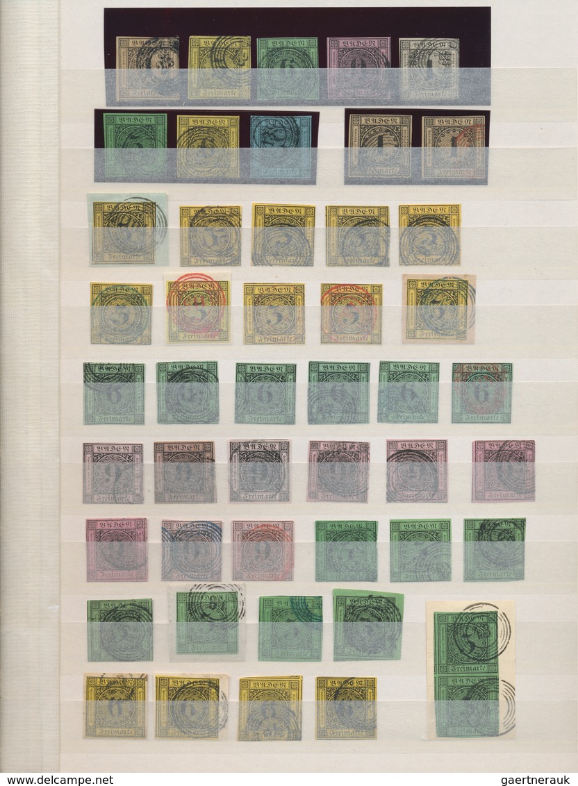 Baden - Marken Und Briefe: 1851/1868, Ausgesucht Schöne Sammlung Von 93 Marken Und Sechs Briefen, Al - Autres & Non Classés
