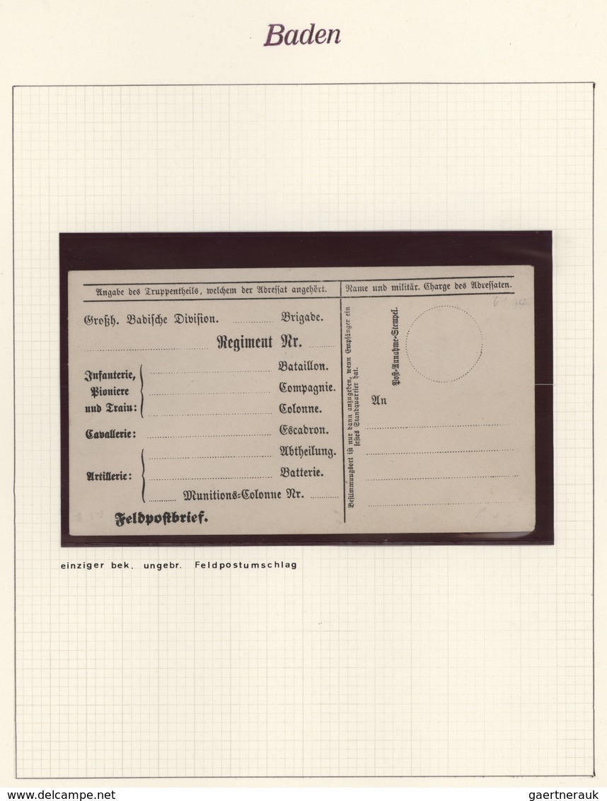 Baden - Marken Und Briefe: 1851-1870, Kleine Sammlung Ab Vorphila, Dabei Ungebrauchte Werte Ab Den G - Other & Unclassified