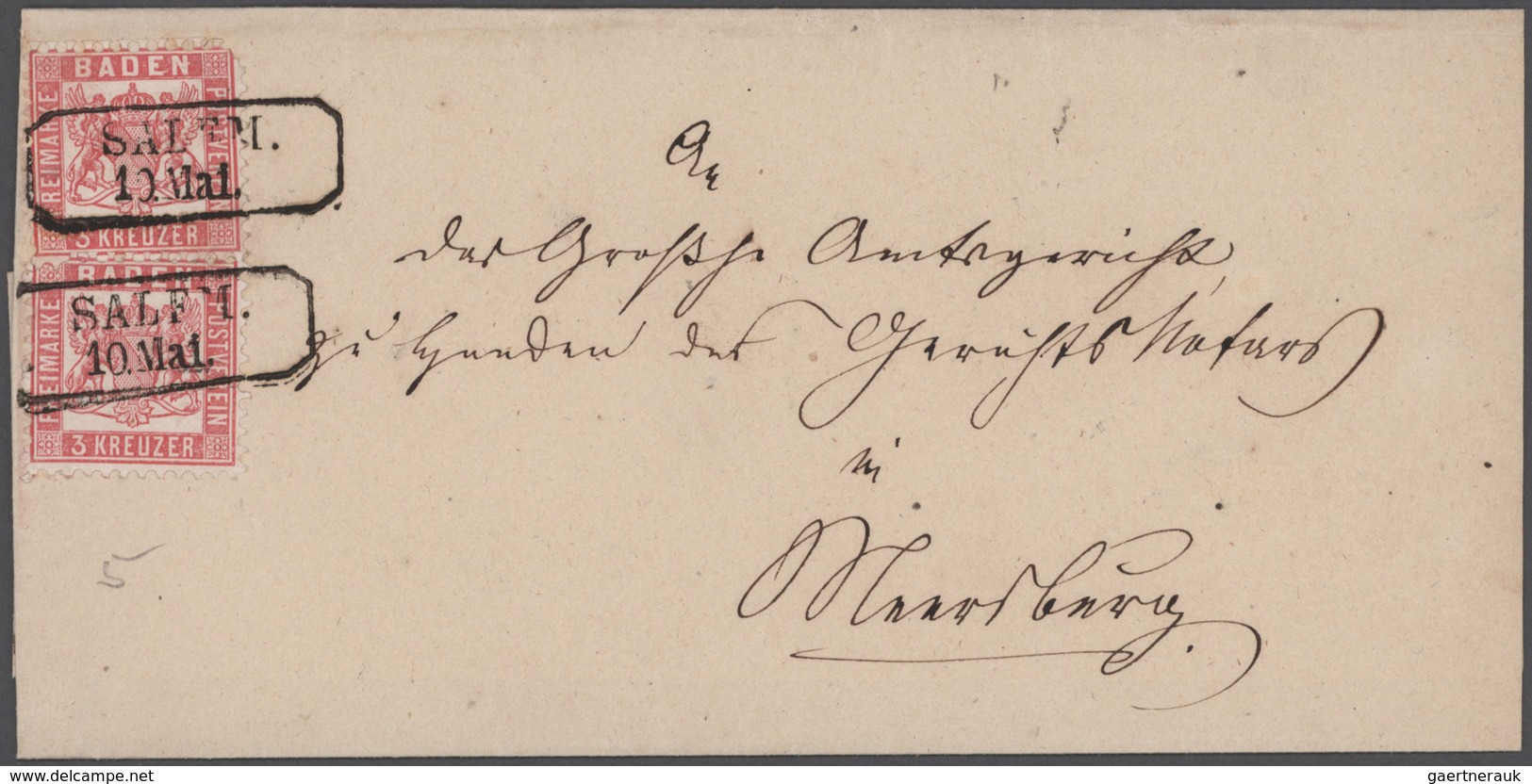 Baden - Marken und Briefe: 1855-1869, Partie mit 38 Briefen und Ganzsachen, dabei zahlreiche Postabl