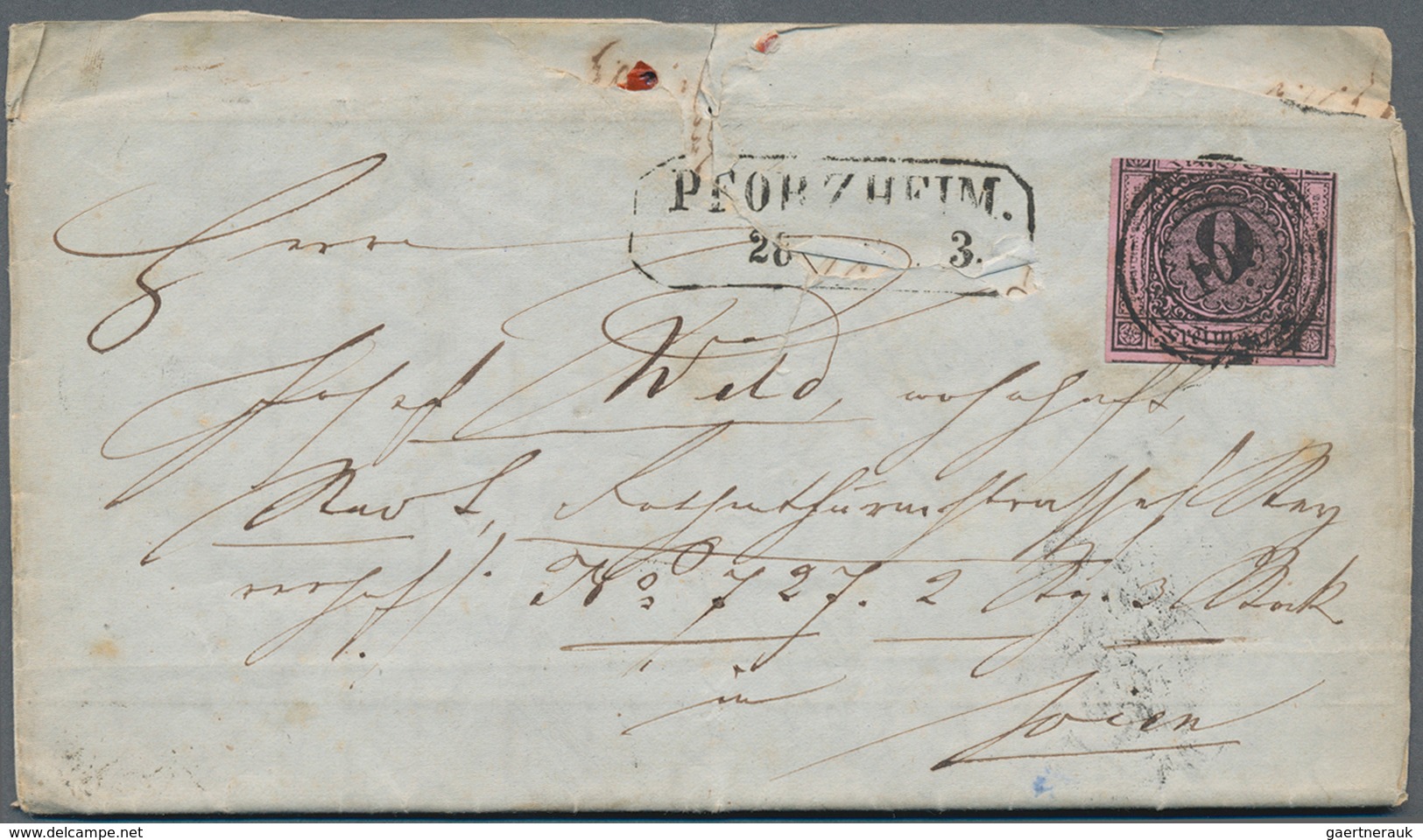 Baden - Marken Und Briefe: 1856/1857, Familien-Korrespondenz Pforzheim-Wien: Vier Briefhüllen Mit Vo - Other & Unclassified