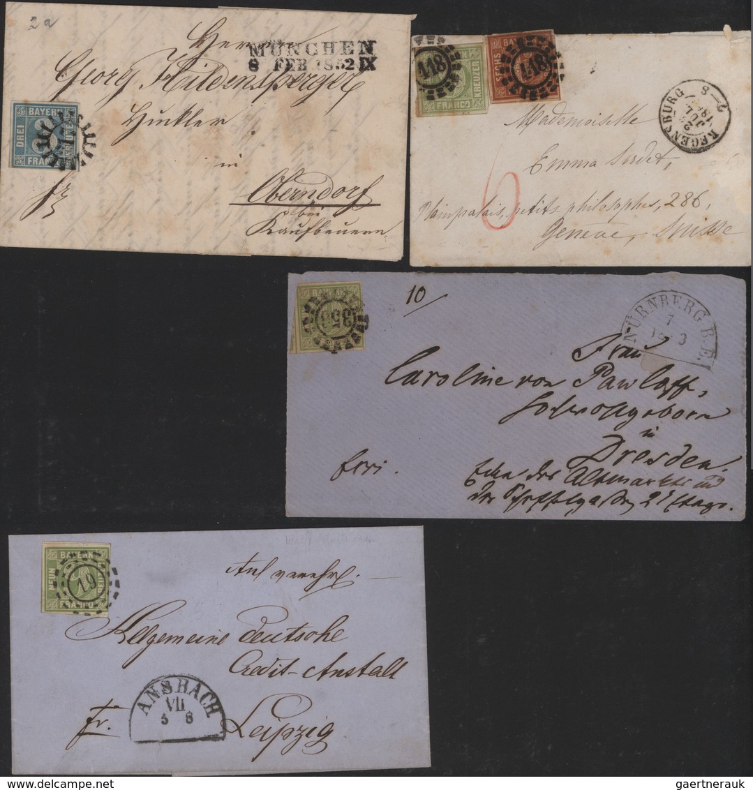 Bayern - Marken Und Briefe: 1795/1870 Ca., Partie Von Ca. 50 Belegen Ab Vorphila Bis Kreuzerzeit Mit - Autres & Non Classés