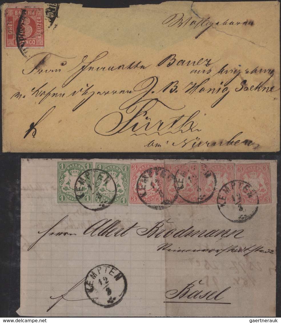 Bayern - Marken Und Briefe: 1795/1870 Ca., Partie Von Ca. 50 Belegen Ab Vorphila Bis Kreuzerzeit Mit - Autres & Non Classés