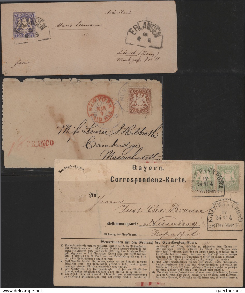 Bayern - Marken Und Briefe: 1795/1870 Ca., Partie Von Ca. 50 Belegen Ab Vorphila Bis Kreuzerzeit Mit - Other & Unclassified