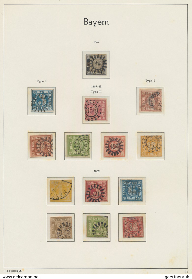 Bayern - Marken Und Briefe: 1849-1920, Gemischt Angelegte Sammlung Ab Schwarzem Einser, Mit Diversen - Other & Unclassified