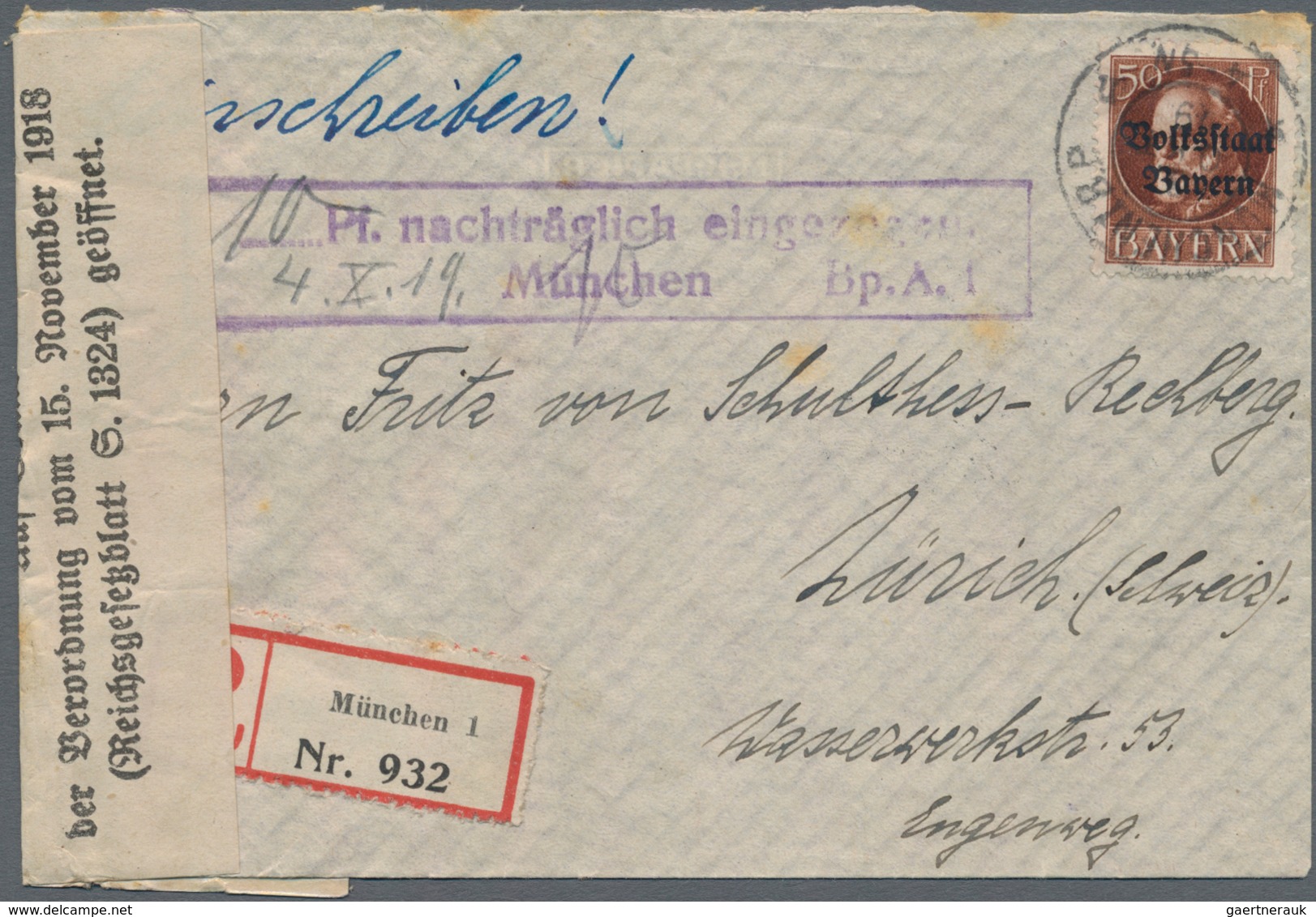 Bayern - Marken Und Briefe: 1850/1920, Interessante Sammlung Mit Ca.270 Briefen, Karten Und Ganzsach - Other & Unclassified
