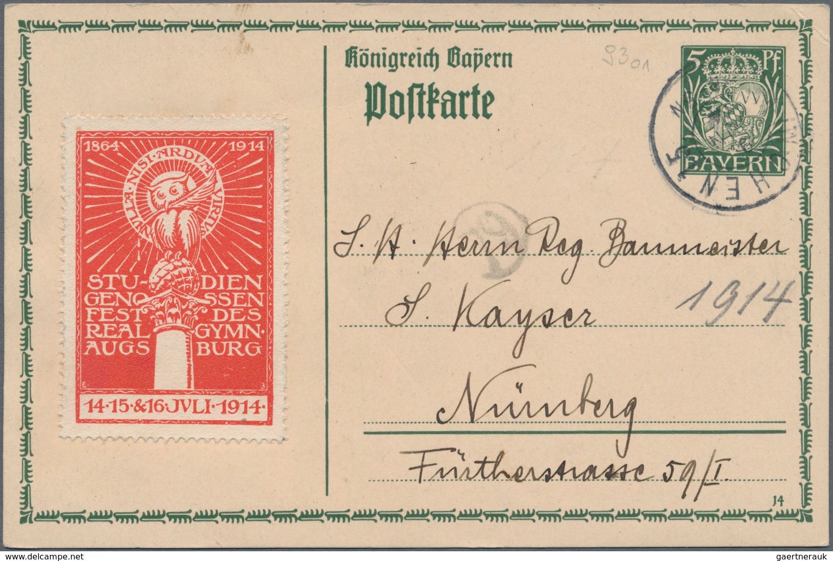 Bayern - Marken und Briefe: 1850/1920, interessante Sammlung mit ca.270 Briefen, Karten und Ganzsach