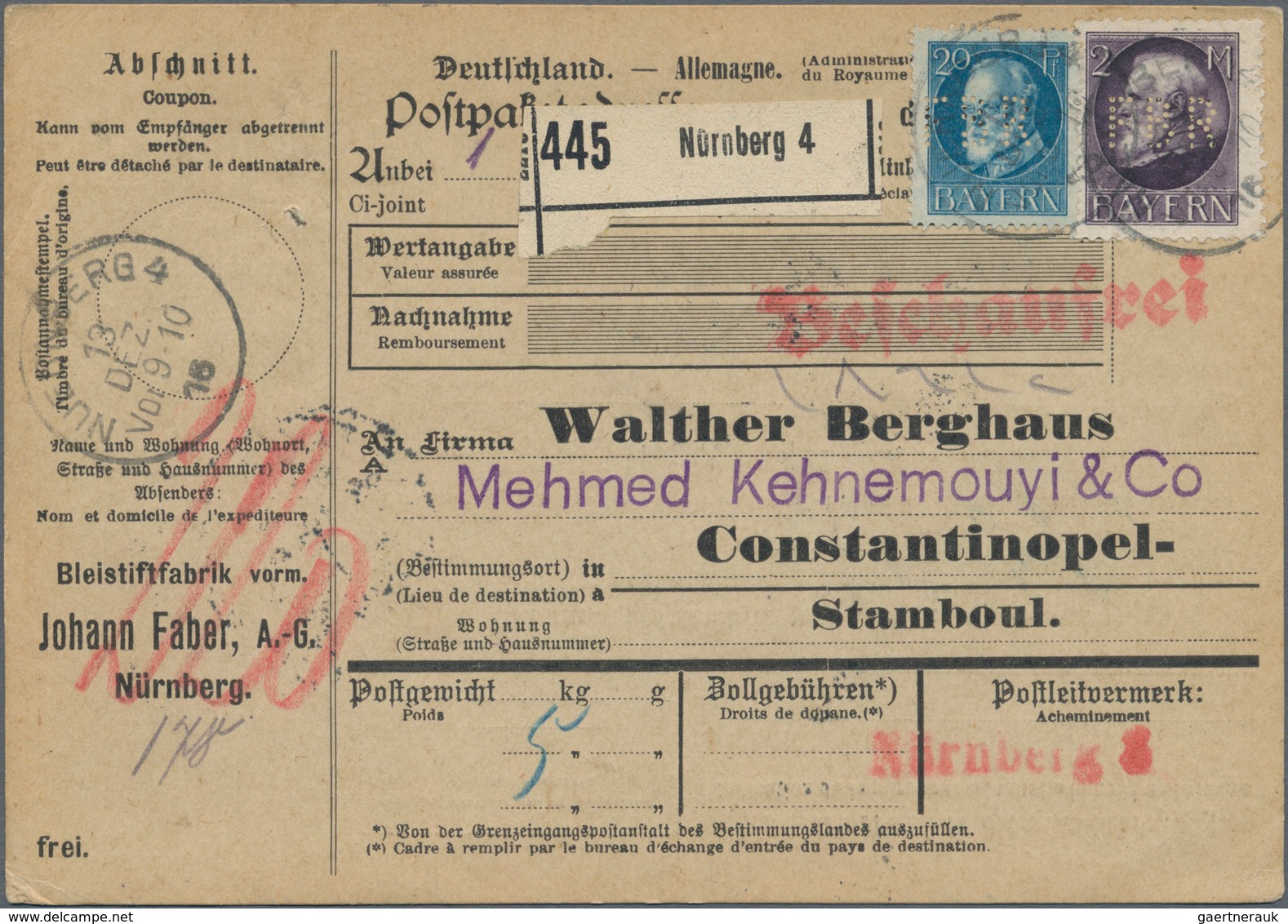 Bayern - Marken und Briefe: 1850/1920, interessante Sammlung mit ca.270 Briefen, Karten und Ganzsach