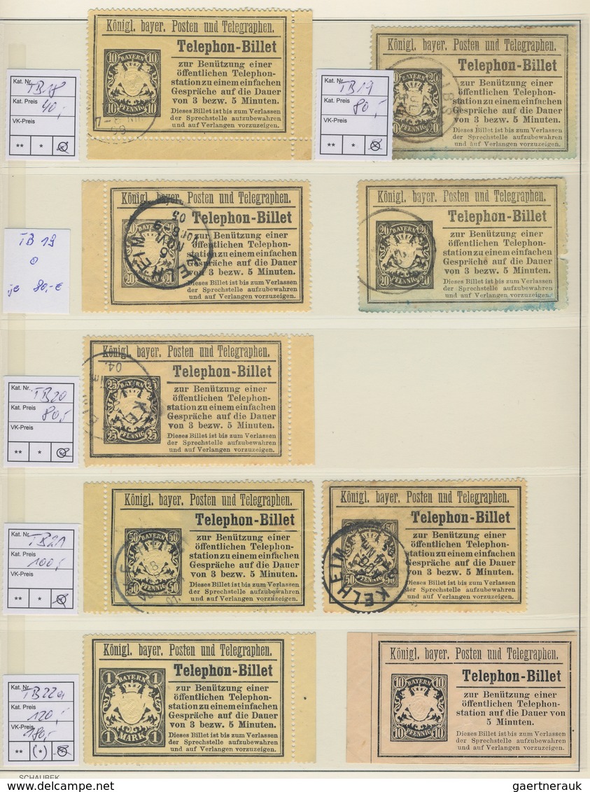 Bayern - Marken und Briefe: 1850/1920, numerisch vollständige Sammlung (mit Ausnahme von MiNr 1, 2 I