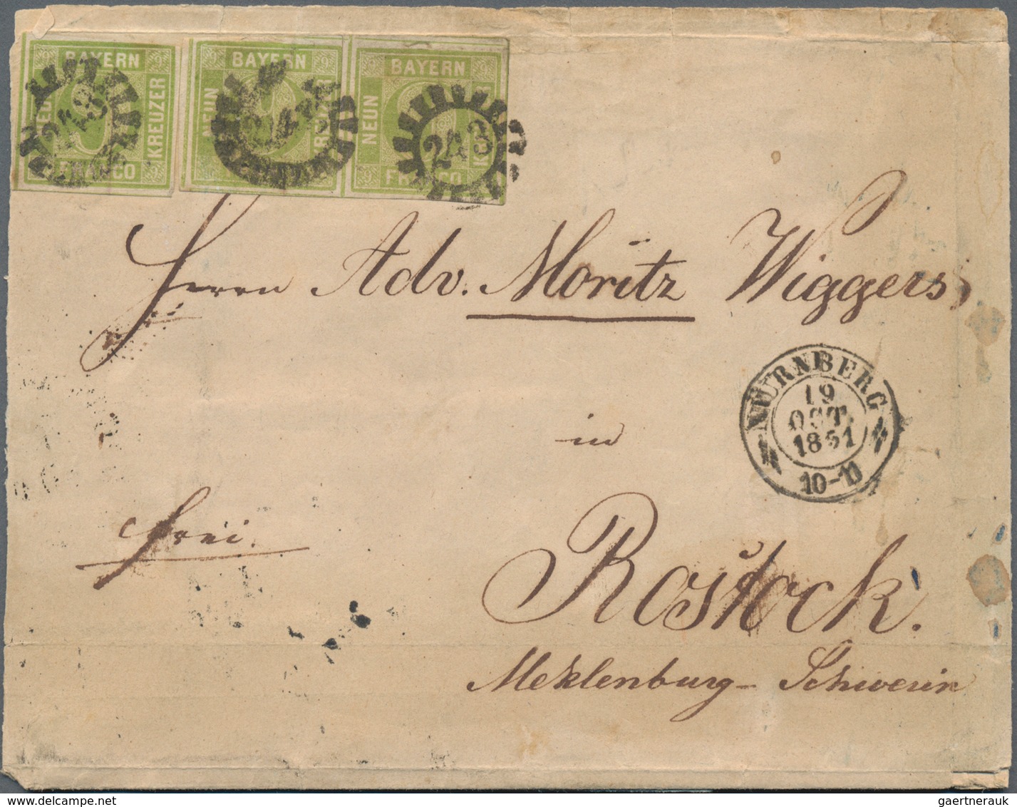 Bayern - Marken Und Briefe: 1851/1880 (ca.), Partie Von Zwölf Briefen Sowie Einer Vorderseite (einma - Autres & Non Classés