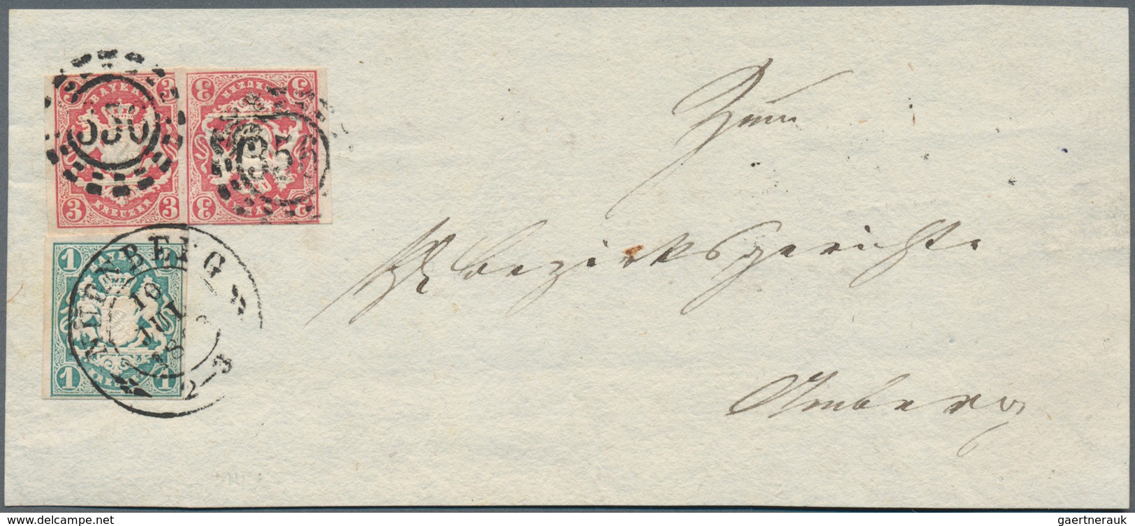 Bayern - Marken Und Briefe: 1851/1880 (ca.), Partie Von Zwölf Briefen Sowie Einer Vorderseite (einma - Other & Unclassified