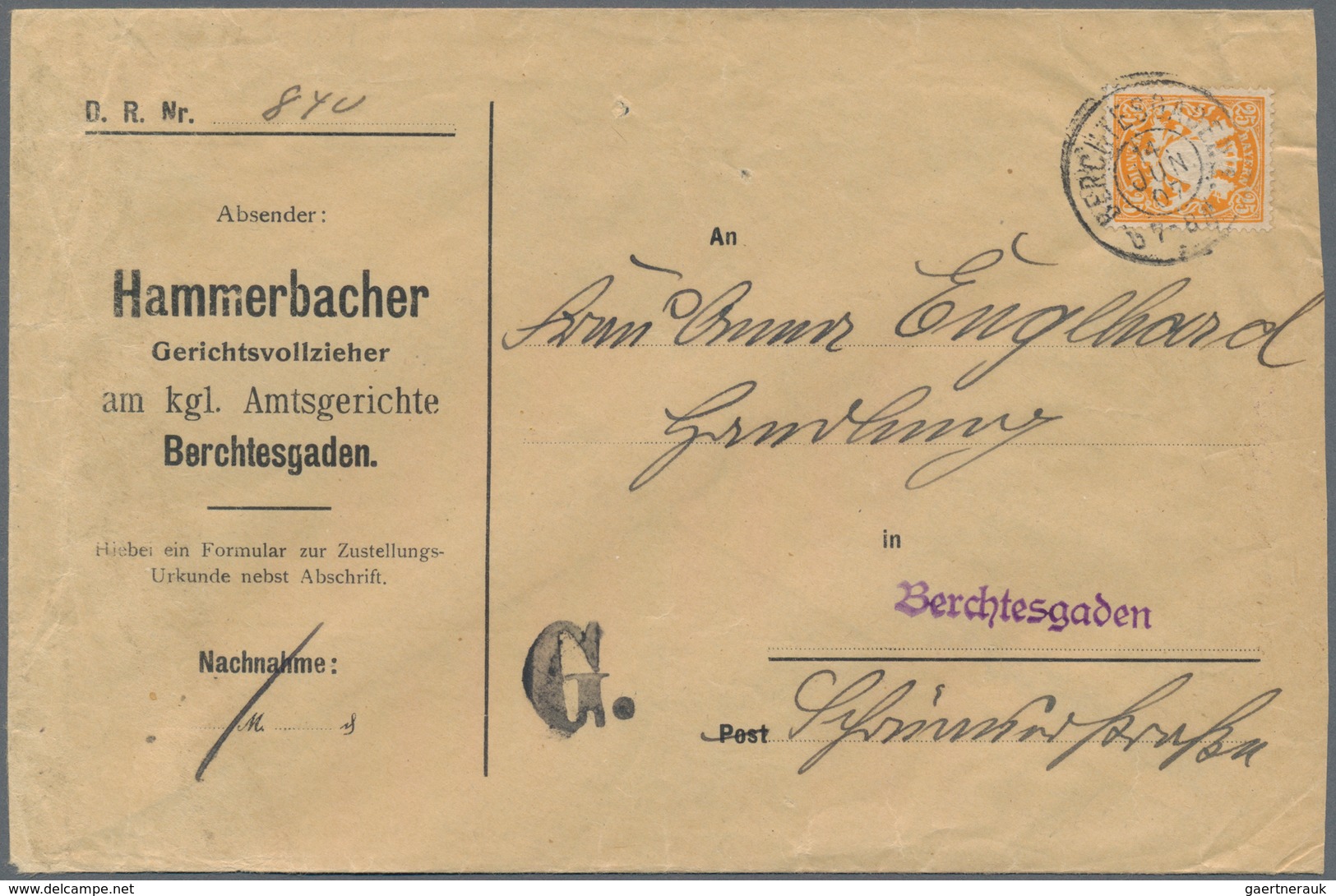 Bayern - Marken und Briefe: 1852/1920, Konvolut von 37 Belegen mit Verwendungen im ORTSVERKEHR, dabe