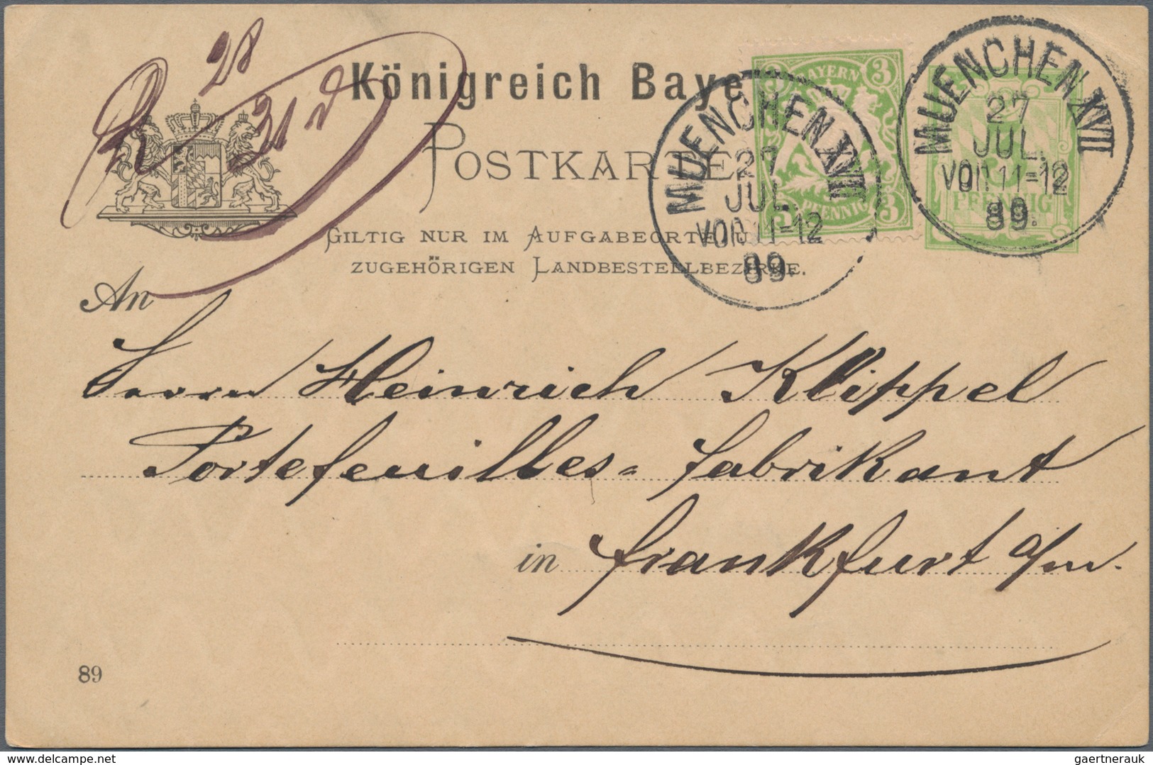 Bayern - Marken Und Briefe: 1870/1920 (ca.), Vielseitige Partie Von Ca. 137 Briefen, Karten Und Ganz - Autres & Non Classés