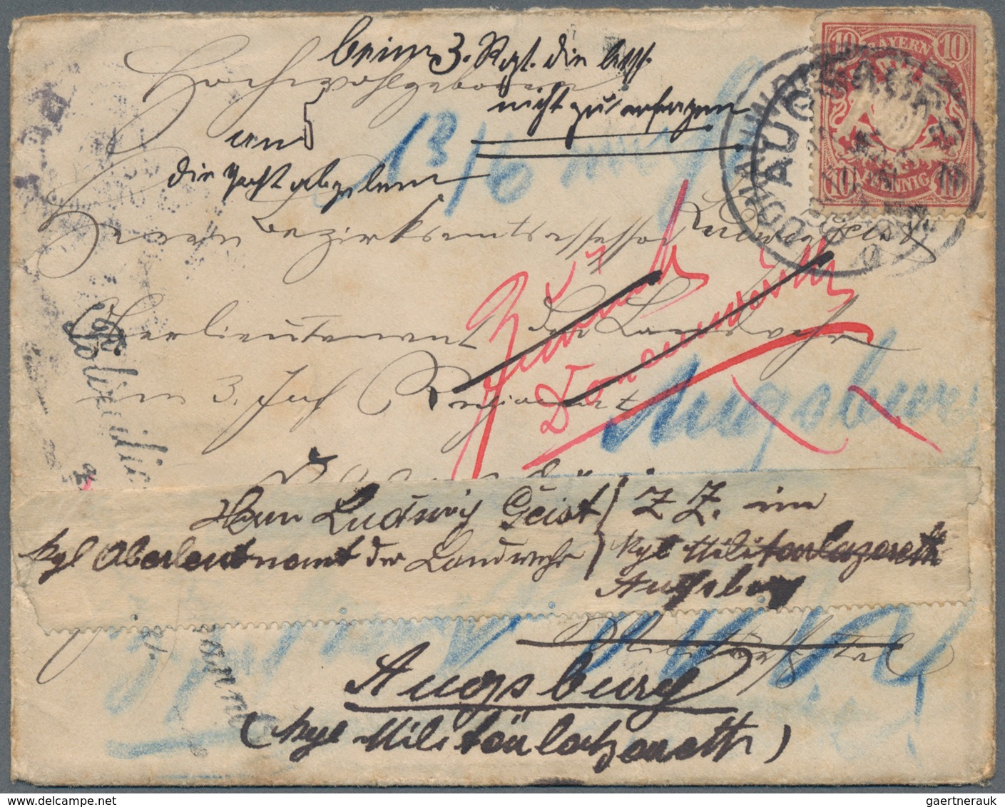 Bayern - Marken Und Briefe: 1896/1920, Partie Von 14 Briefen Und Karten, Dabei Retourpost, Grenzsche - Autres & Non Classés