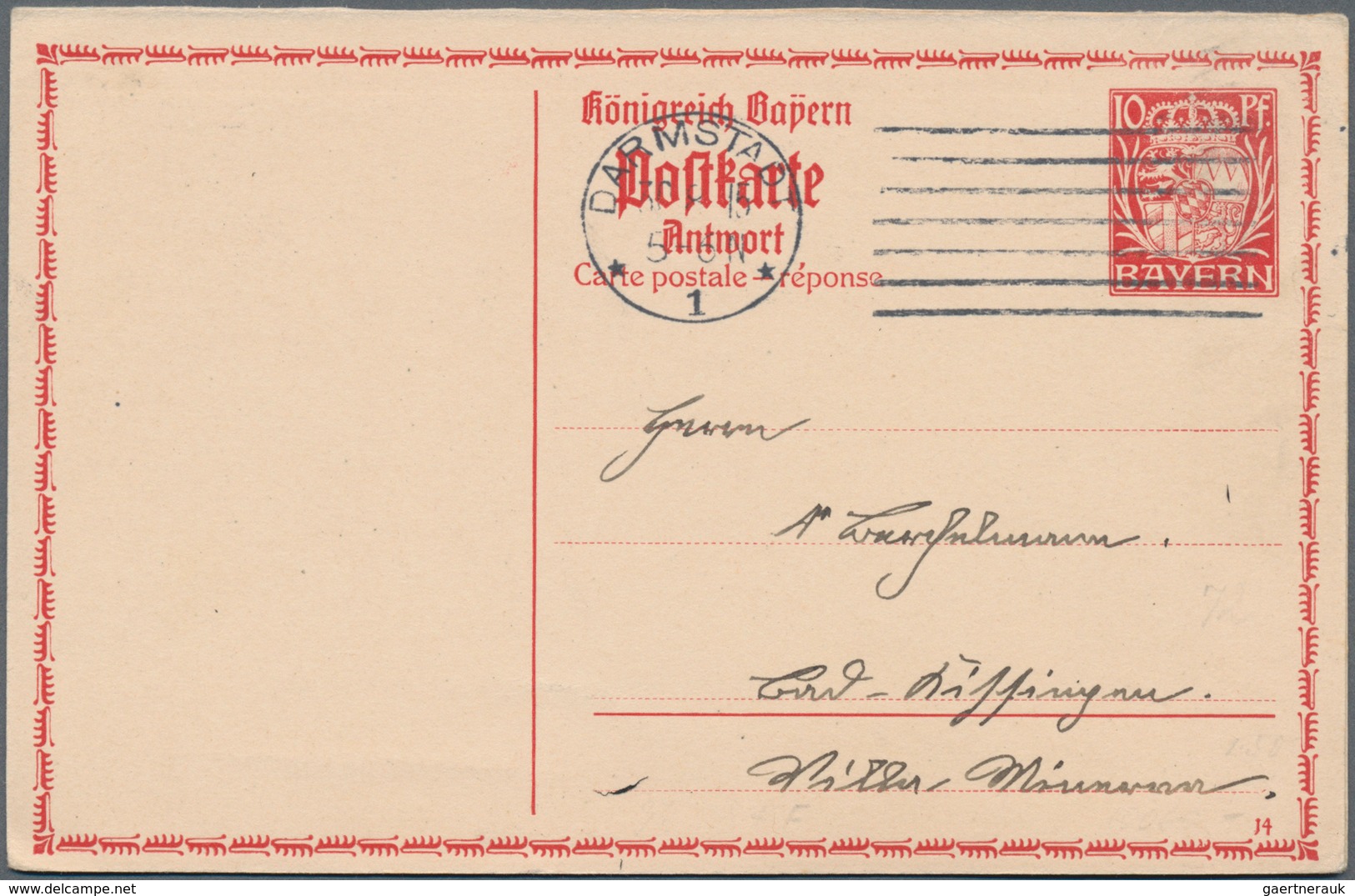 Bayern - Ganzsachen: 1875/1920 (ca.), Reichhaltiger Posten Von Einigen Hundert Ungebrauchten Und Geb - Other & Unclassified