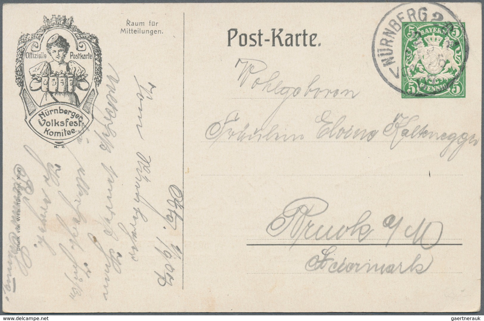 Bayern - Ganzsachen: 1875/1920 (ca.), Reichhaltiger Posten Von Einigen Hundert Ungebrauchten Und Geb - Other & Unclassified