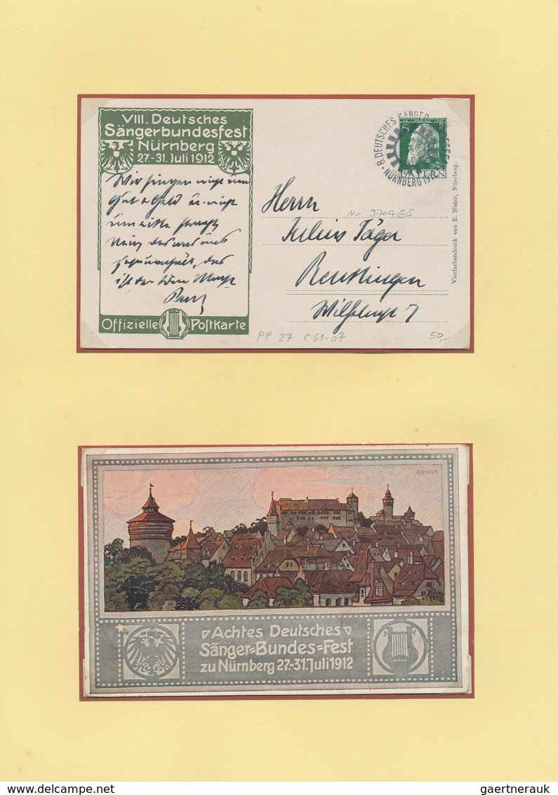 Bayern - Ganzsachen: 1911-1914 Ca.: Sammlung Von über 50 Ganzsachen Mit Bildern Zu Anlässen Wie Säng - Other & Unclassified