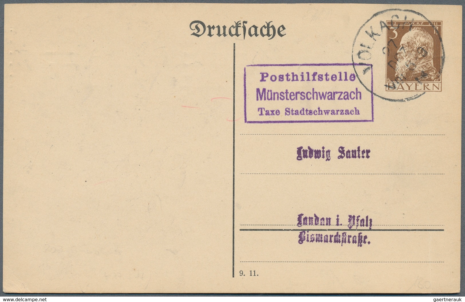 Bayern - Ortsstempel: Unterfranken, 188 bessere Belege der Bayernzeit mit Vorphilatelie, Kreuzerbele