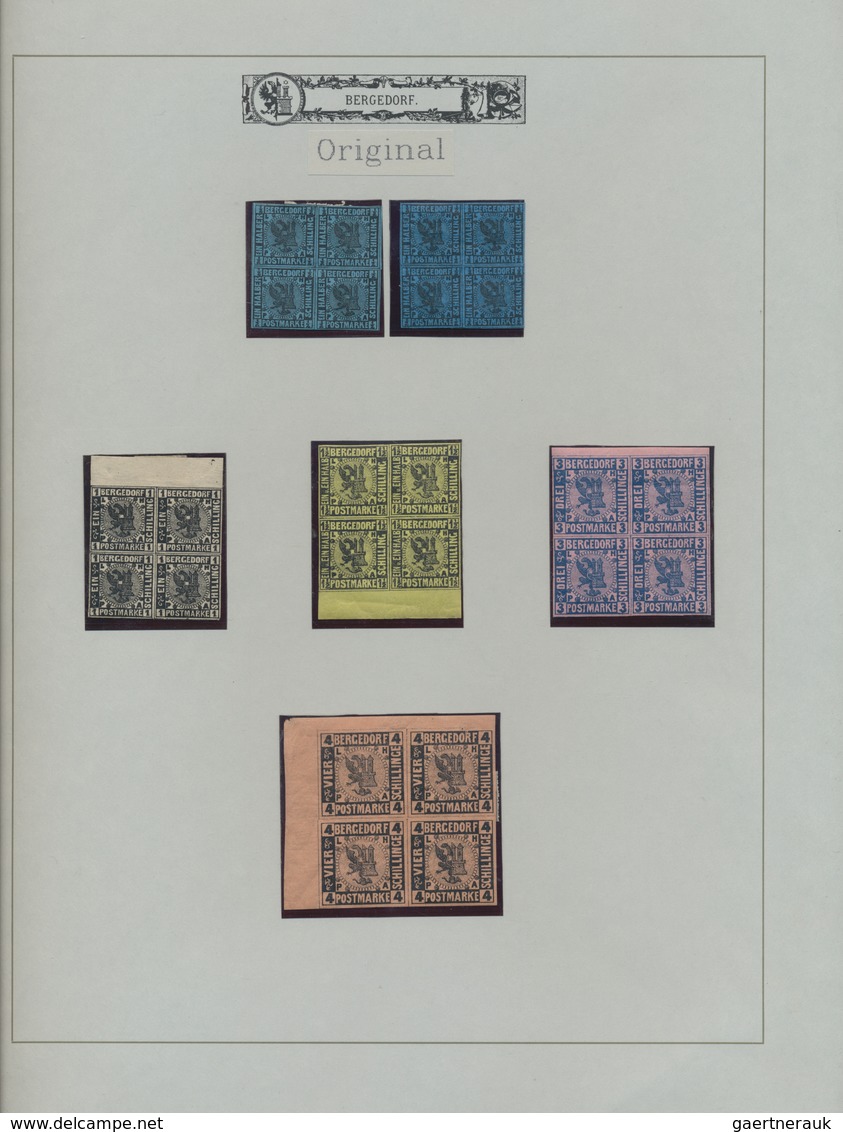 Bergedorf - Marken Und Briefe: 1861/1868, Spezial-Sammlung Der MiNr. 1/5 Auf 23 Instruktiv Beschrift - Bergedorf